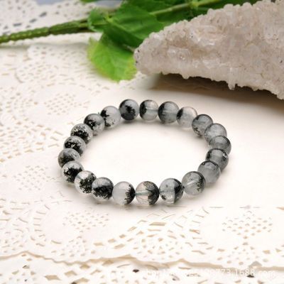 【【新年新款】纯天然精品9mm绿幽灵圆珠手链 墨绿深绿全绿招财】价格,厂家,图片,手链,东海县盛饰珠宝-