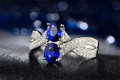 米莱珠宝白18K金1.7克拉蓝宝石定制钻石戒指_珠宝图片 -珠宝产品-金投珠宝-金投网