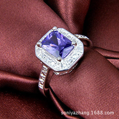【厂价混批直销 时尚韩版 四爪紫水晶石单戒 925银戒指批发】价格,厂家,图片,手链,祥烁珠宝首饰(市场部)-