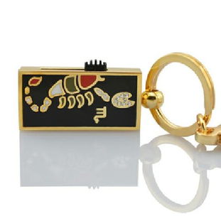 罗雅 十二星座之天蝎座 时尚珠宝礼品u盘 8g 金黑色 u盘产品图片3